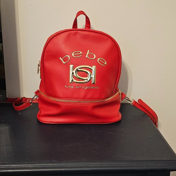 bebe | Bags | Bebe Los Angeles Red Backpack Purse Tote  display picture 2